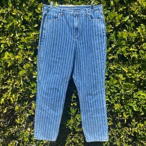PIN STRIPED AE MOM JEANS